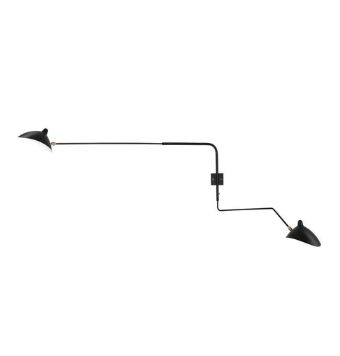 Sergio Rotating Sconce Two Arms (1 Curved) Wall Lamp