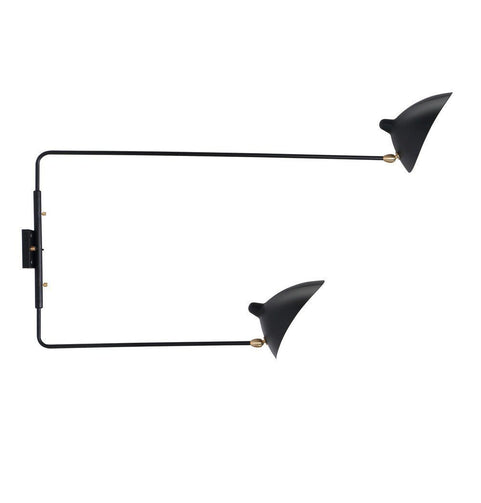 Sergio Rotating Sconce Two Straight Arms Wall Lamp