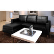 3 Seater Black Faux Leather Sofa