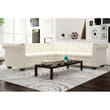 5-Seater White Faux Leather Sofa