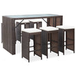 7 Piece Outdoor Bar Set with Cushions