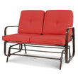 UV-Resistant Red 2 Seater Ergo Patio Glider Loveseat Rocking Chair Bench