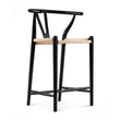 Dagmar Counter Stool - Black & Natural Cord
