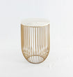 Mie Side Table - Carrara Marble Top & Gold Base