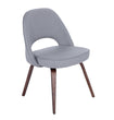 Sienna Executive Side Chair - Grey Fabric & Walnut Legs