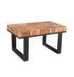 Solid Acacia Wood Coffee Table with Iron Legs
